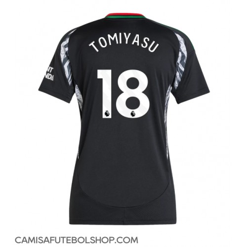 Camisa de time de futebol Arsenal Takehiro Tomiyasu #18 Replicas 2º Equipamento Feminina 2024-25 Manga Curta